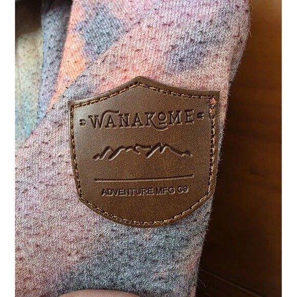 Wanakome Cowl Neck Pullover Size Small Tie Dye Hood Pocket Heavyweight Coral - Picture 3 of 16